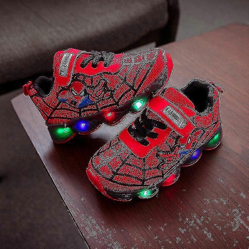 Dziecięce buty sportowe Spiderman Podświetlane trampki Dzieci Led Luminous Shoes for Boys