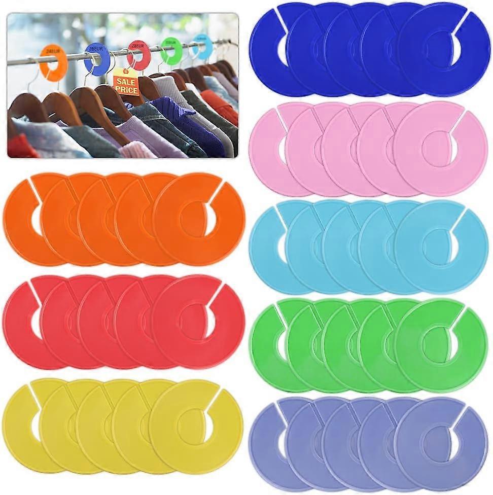40 Pieces Coat Racks Size Dividers Round Hanger Dividers, Size Dividers for Clothes Round Hangers Closet Dividers, XXS to XXXL Series and White with M