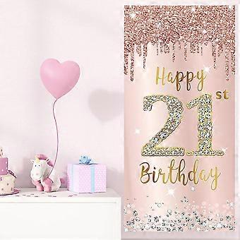 46. Geburtstag Dekoration – Banner „Alles Gute“ 115x180 Cm, Rosa, Wiederverwendbar