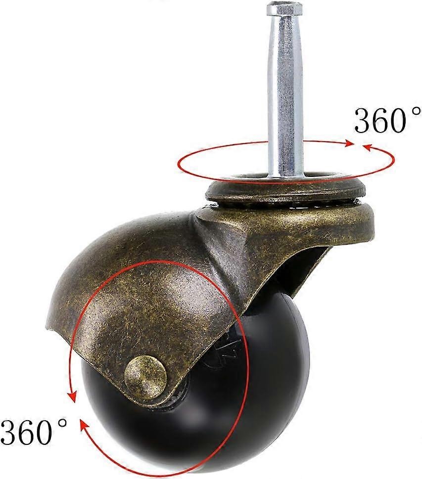 6 Stuks Kogelwielen, Transportlager Meubelwielen, Platte Kogelwielen Eenvoudig Te Installeren Geluidsarme Rollende Ballen Met 12 Verschillende Schroeven