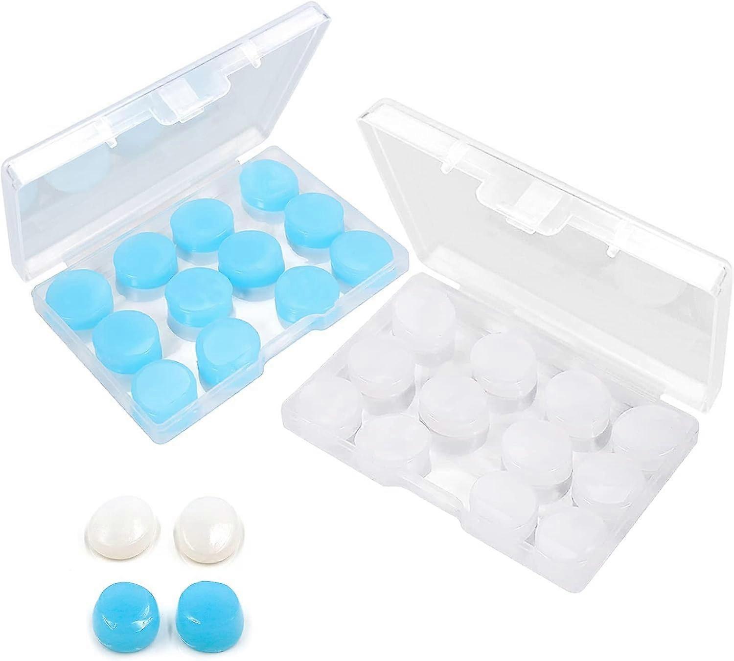 12 Pairs Silicone Ear Plugs for Sleep Noise Canceling Swimming Earplugs, Soft Reusable Ear Plug for Sleeping Snoring Concerts Airplane 27dB