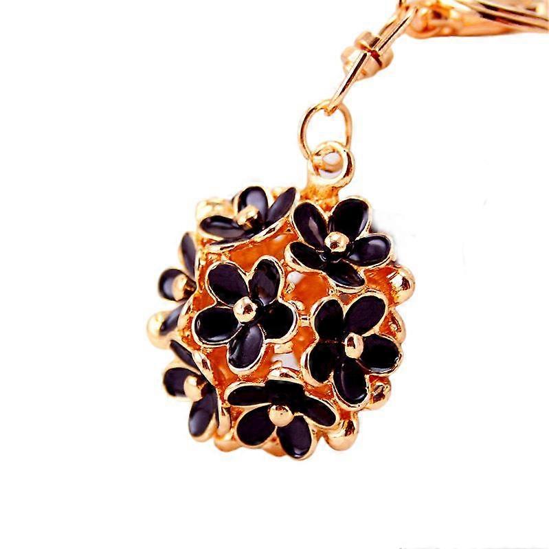 Daisy Flower Keychain Porte-clés Sac à main Sac à main Pendentif Porte-clés Pendentif à main Décorations suspendues (black2pcs)