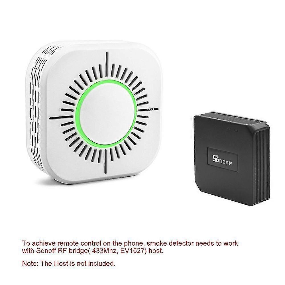 Ewelink Smoke Detector Sensor Wireless 433mhz Fire Security Protection Alarm Sensor Work With Sonoff Rf Bridge App Control Smart Home For Home Kitchen