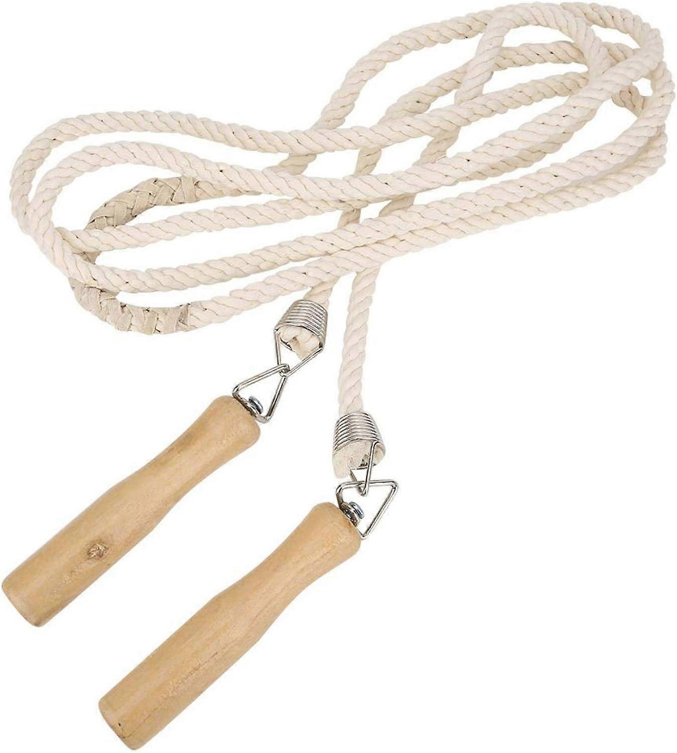 Sjippetov, håndstrikket sjippetov, bomuld og hør Langt reb Fitness Skipping Rope med dut