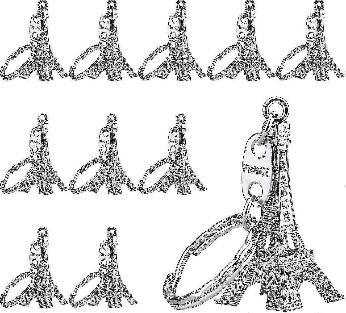 15 Pieces Eiffel Tower Keyring Retro Adornment French Souvenirs Keychains (gold) Tw