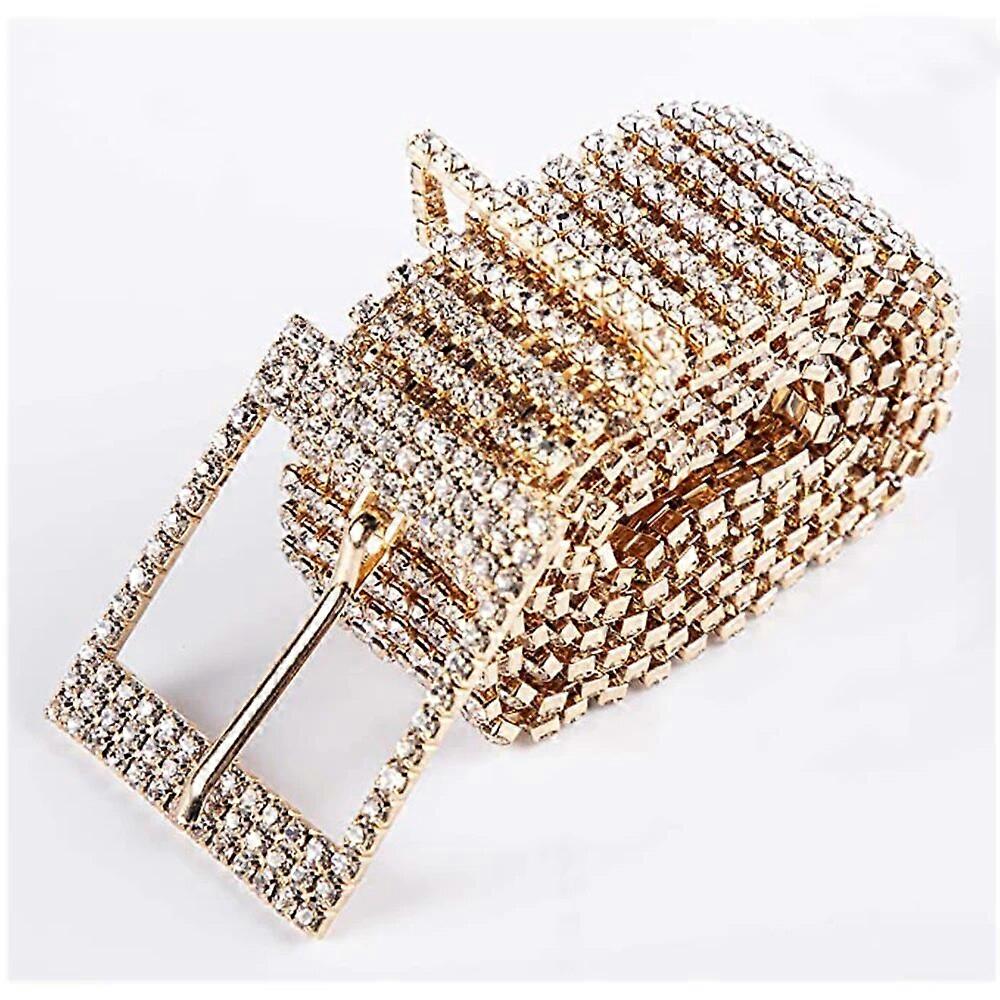 Women Diamond Waist Belt with Shiny Rhinestone Crystal Silver & Gold Sexy Accessory