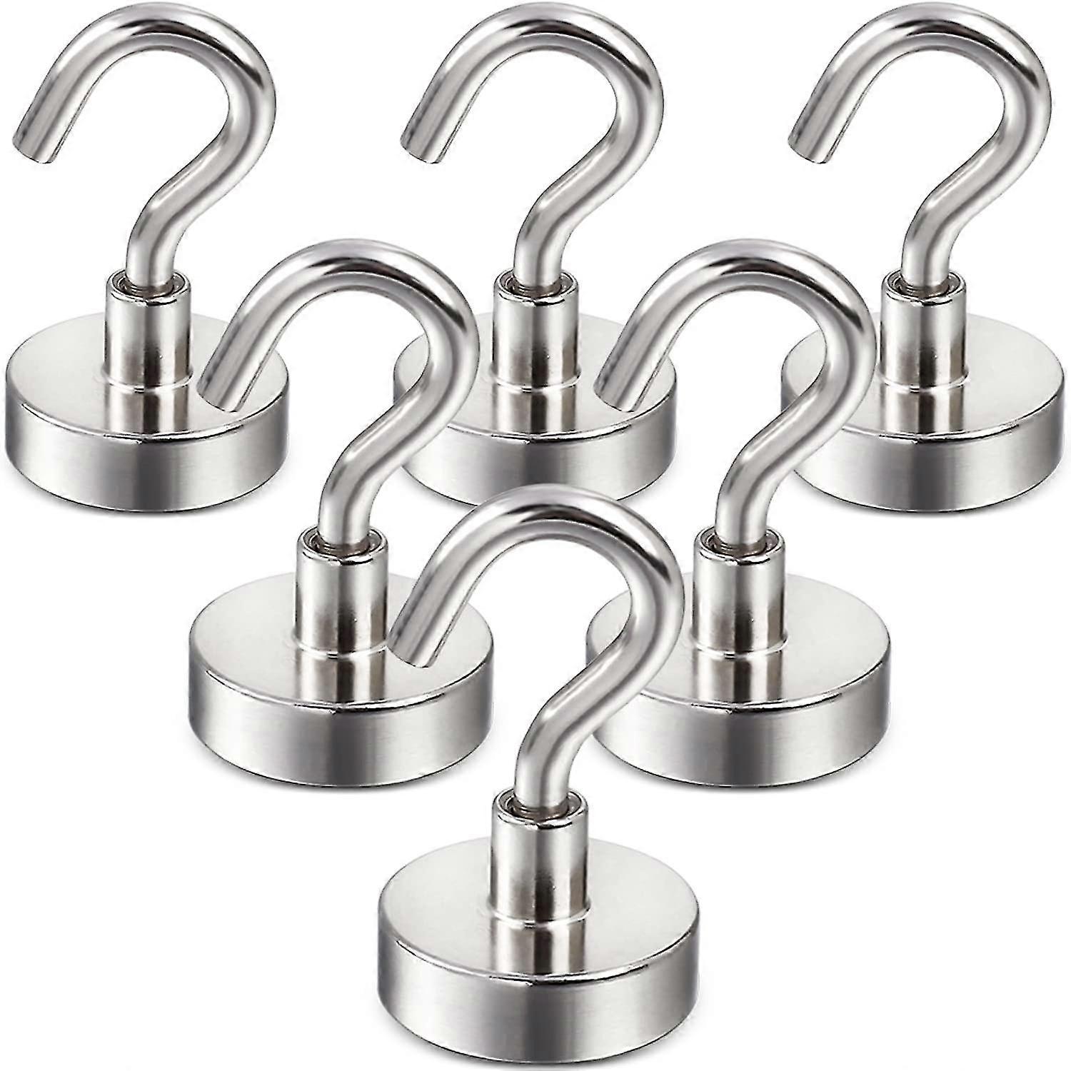 10Pcs Magnetic Hooks with Neodymium Magnets Very Powerful Hooks for Kitchen, Bathroom, Bedroom, Garage