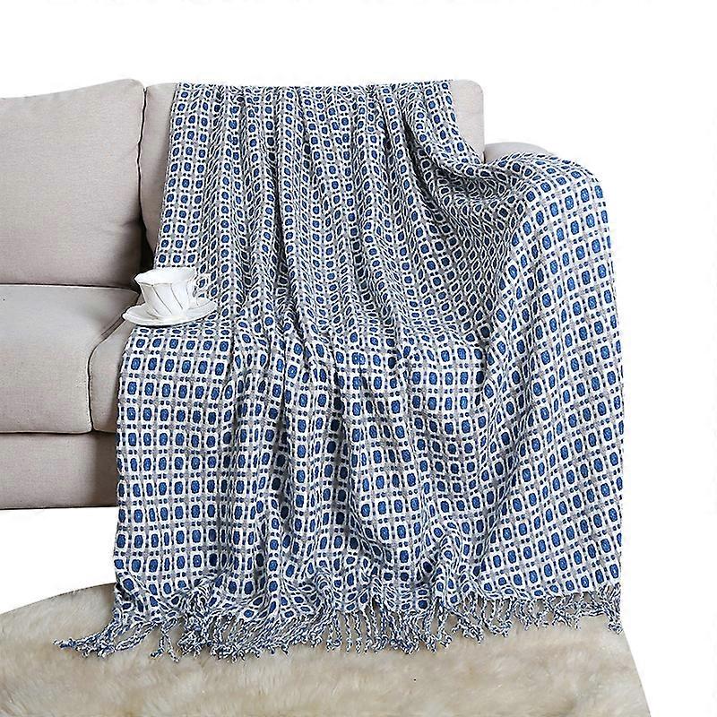 Bohemian Sofa Knitted Bed End Towel Throw Blanket Brown