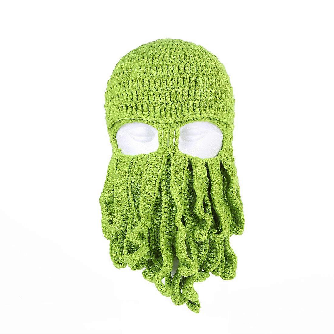 Octopus Beard Hat Knit Beanie Hat Windproof Funny Mask