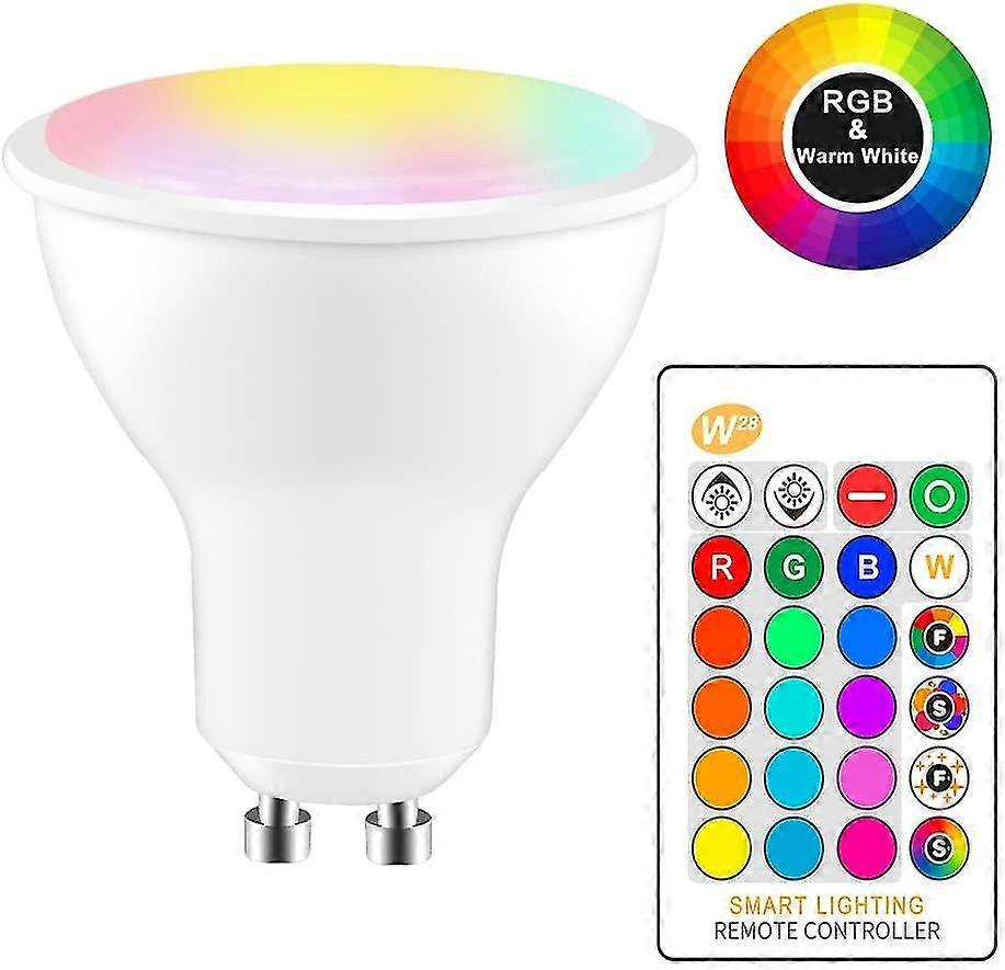 8w Rgbw Led Bulb Gu10 Color Changing Mood Led Lighting Flash Lamp Strobe Fade Mode Bar Ktv Decorative Lights + Warm White (1pcs)