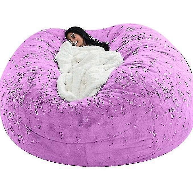 Lazy Sofa Bean Bag Pelliccia artificiale Bean Bag Bean Sofa-150 cm * 75 cm-viola