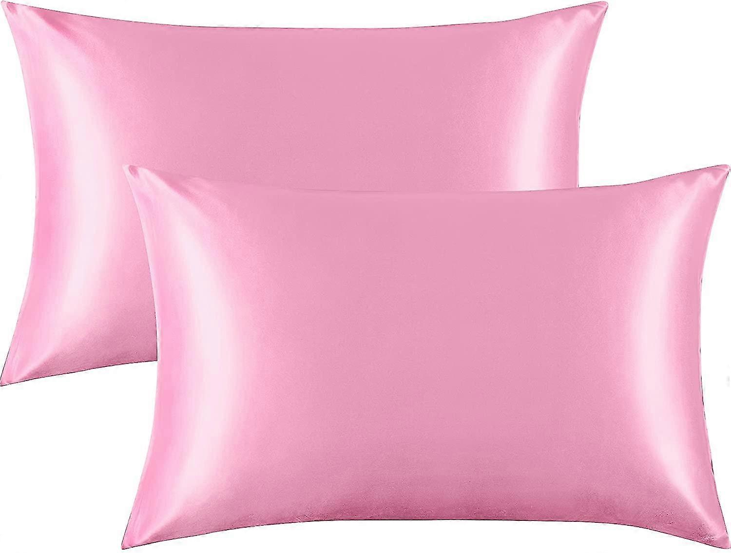 Set med 2 Satin örngott-50*75cm-rosa