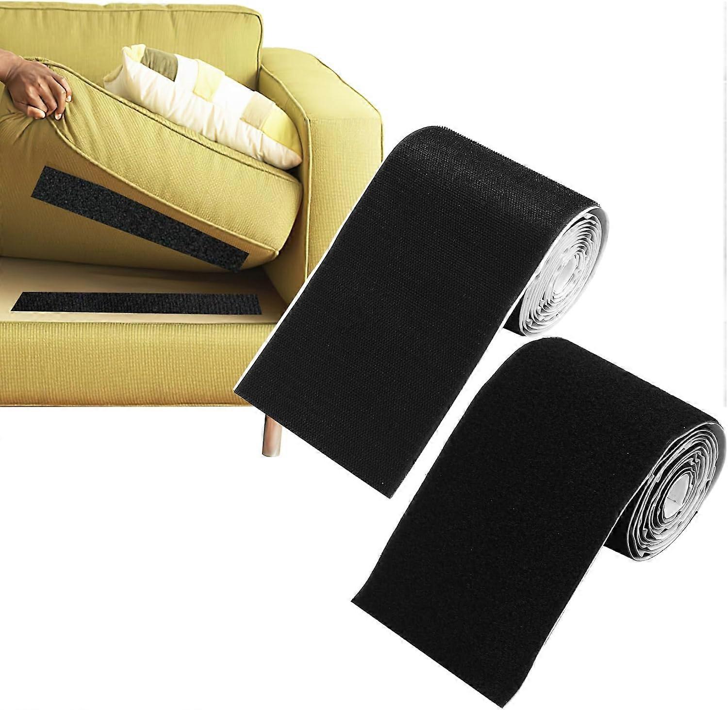 Non Slip Couch Cushion Gripper, Non Slip Cushion Pad Tape,  Rolled Self-Adhesive Hook Loop Tape to Keep Underlay Couch Cushions from Sliding,10cmx25m