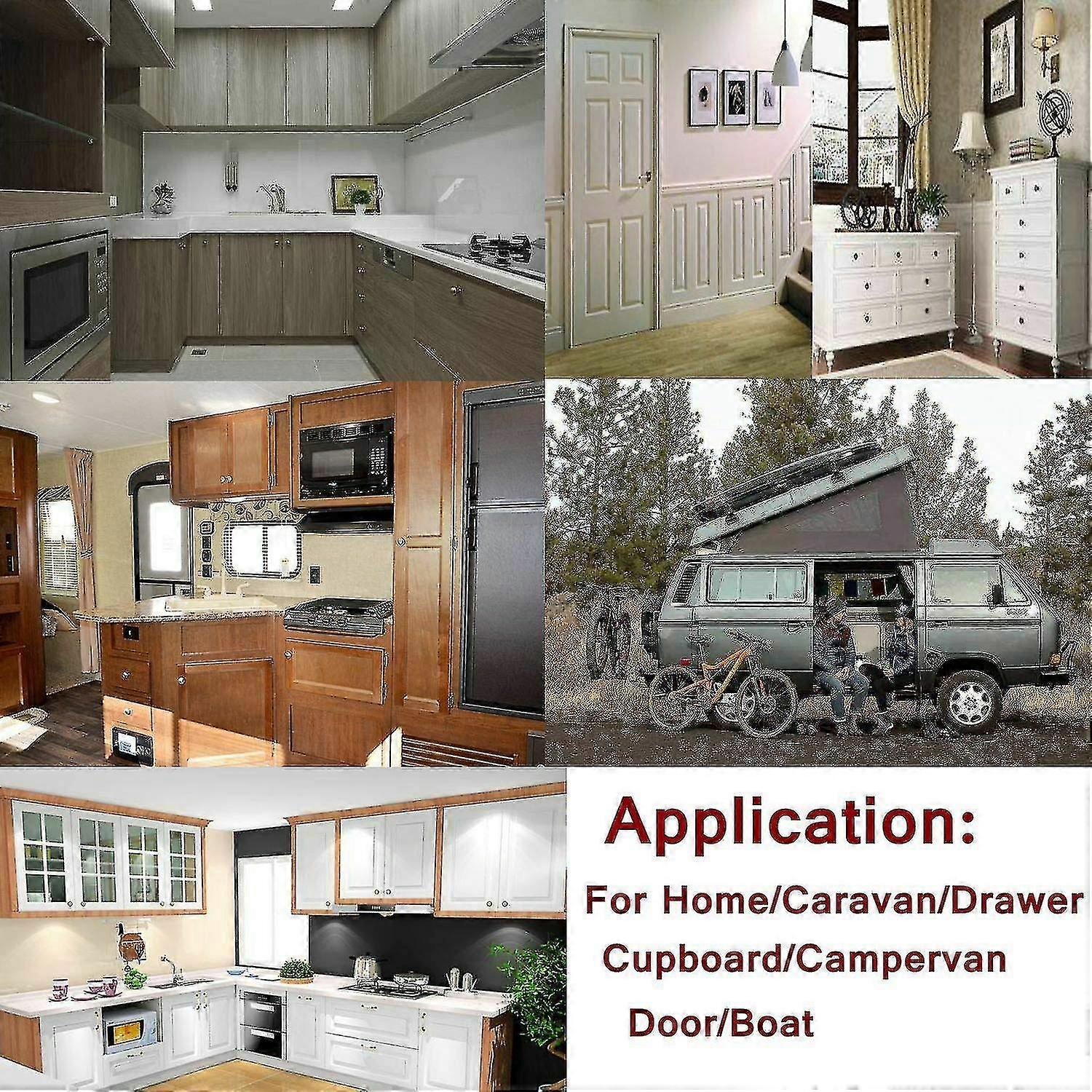 10pcs البسيطة دفع زر درج خزانة الباب قبض قفل قافلة موتورهوم النيكل قارب قفل مقبض الباب