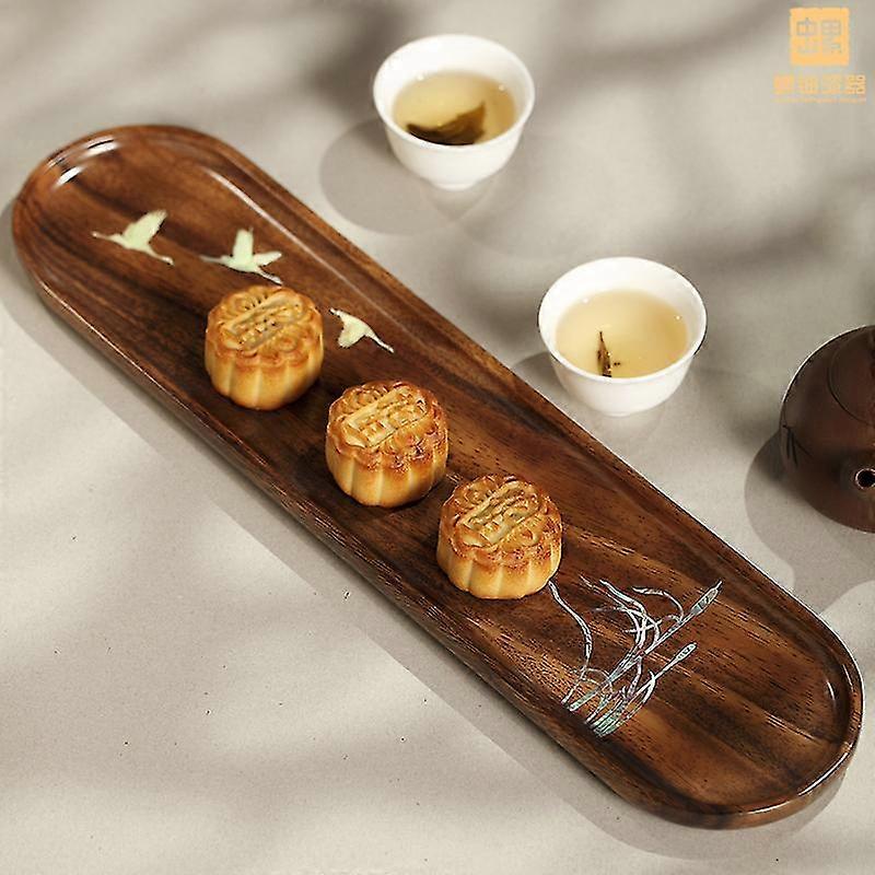 Handgefertigte Lackwaren Lackwaren Teetablett Schale Aufbewahrungstablett Walnuss Tee Tablett Haushalt Holz Obst Tablett Tee-Set Tablett Teetablett