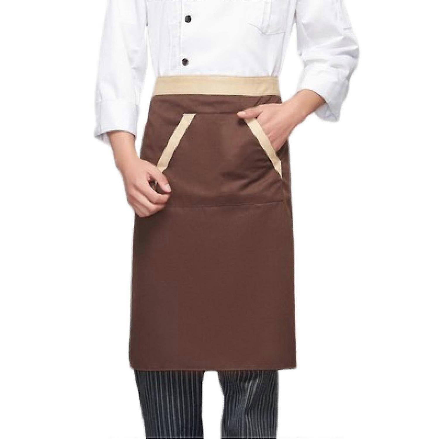 Half Apron with Pockets Cooking Baking Cleaning Oil Stain Resistant Chef Work Bib Bistro Server