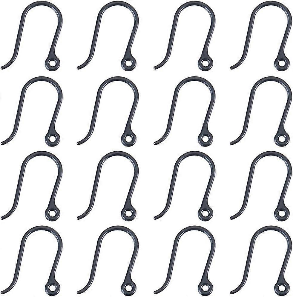 1 Box 200Pcs Plastic Earrings Hooks Plastic Earring Wire French Earring Hooks Hypoallergenic French Ear Wires Black Earring Hooks for Jewelry Making A