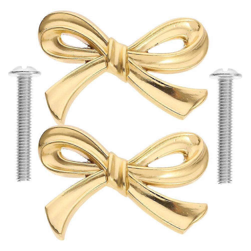 2pcs Knob Pull Handle Drawer Cupboard Cabinet Bowknot Modeling Cupboard Drawer Dresser Pull