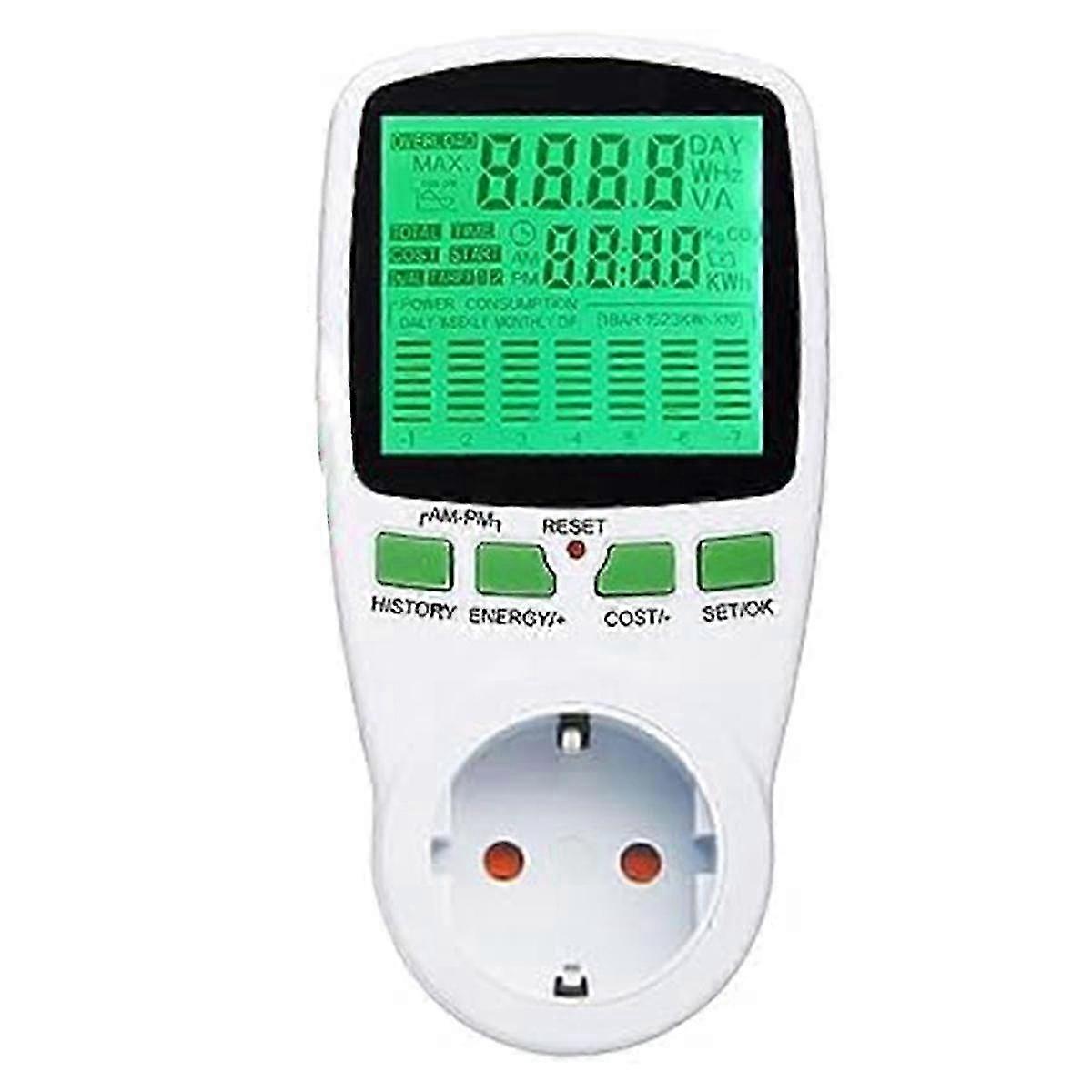 Watt Meter Power Meter Plug Electricity Usage Monitor,Energy Monitor with LCD Display for Solar Sys