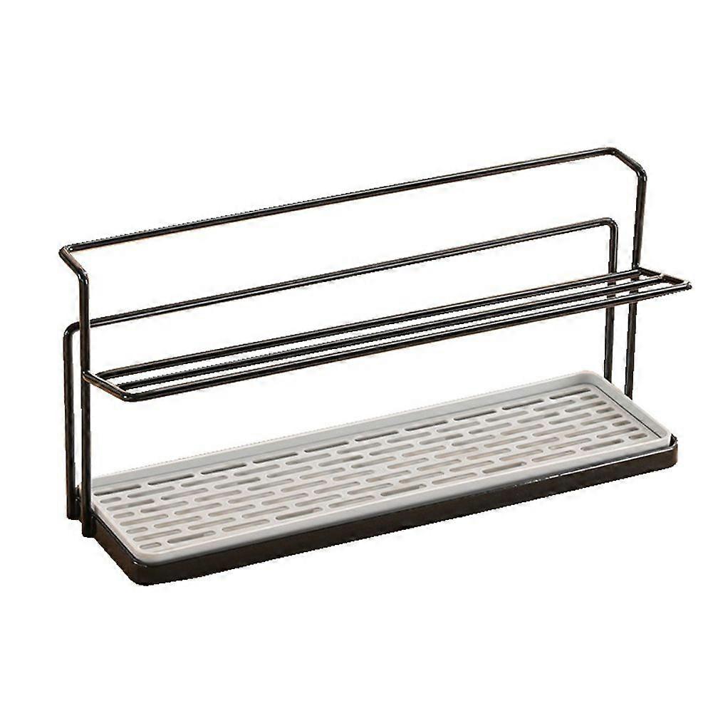 Bottle Drying Rack Cup Storage Rack with Drainage Tray Kitchen Mug Organizing Rack Black