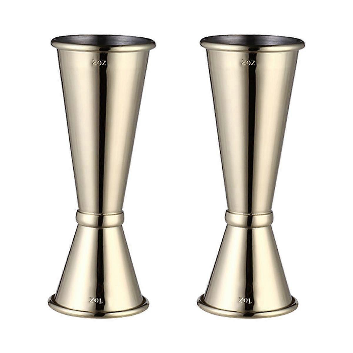 2 Pcs Jigger for Bartending 1oz 2oz Stainless Steel Jigger Japanese Style Double Jigger Measuring T
