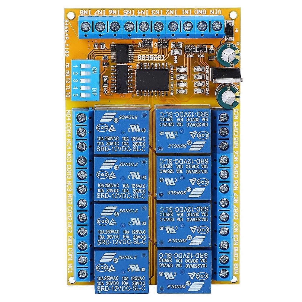 リレーモジュール IO25E08 多機能 8 チャンネル セルフロック インターロック パワー コンディショナ 5v 12v 24V(1