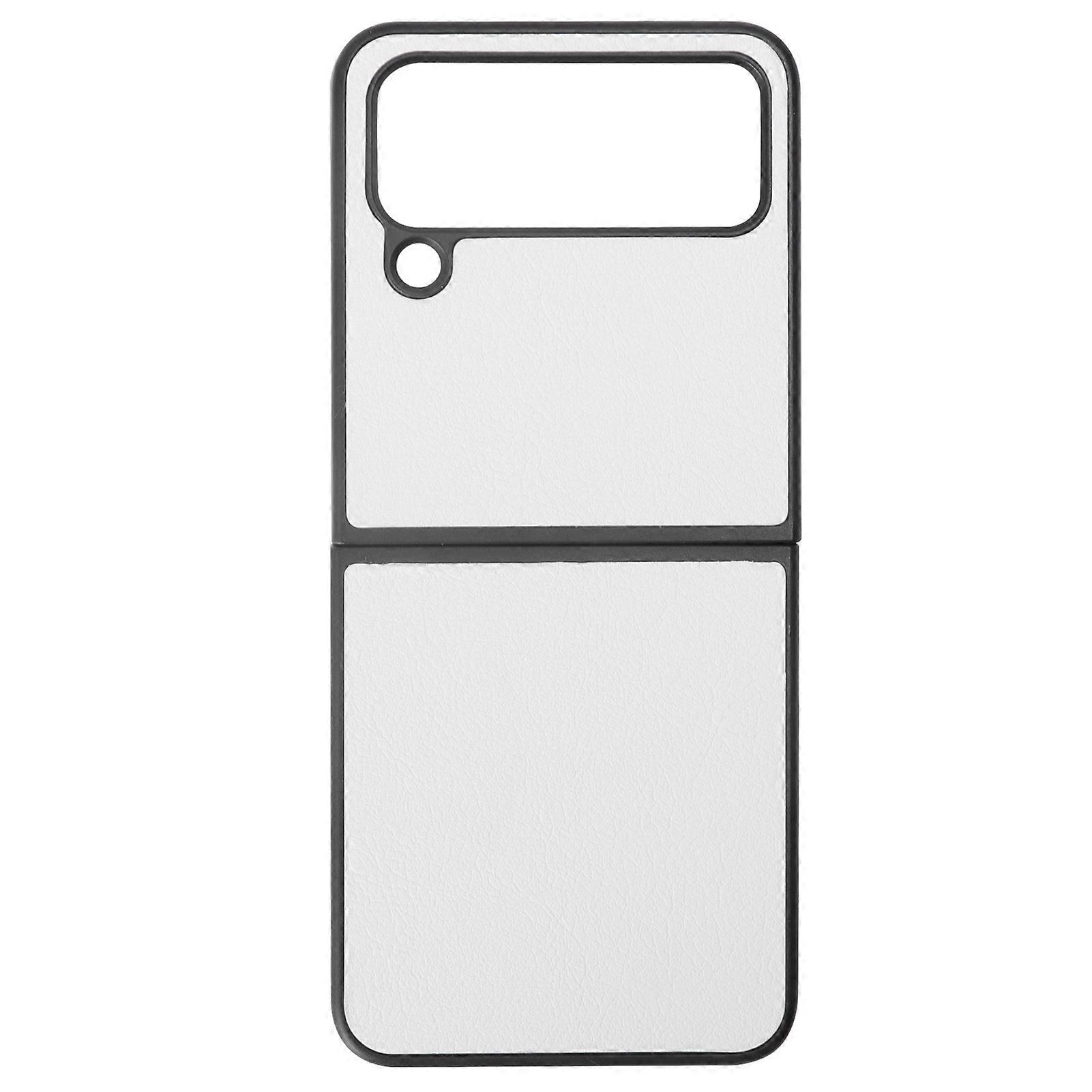 White Leather Folding Screen Case for Galaxy Z FLIP 4 - Scratch Resistant, Dustproof, Protective