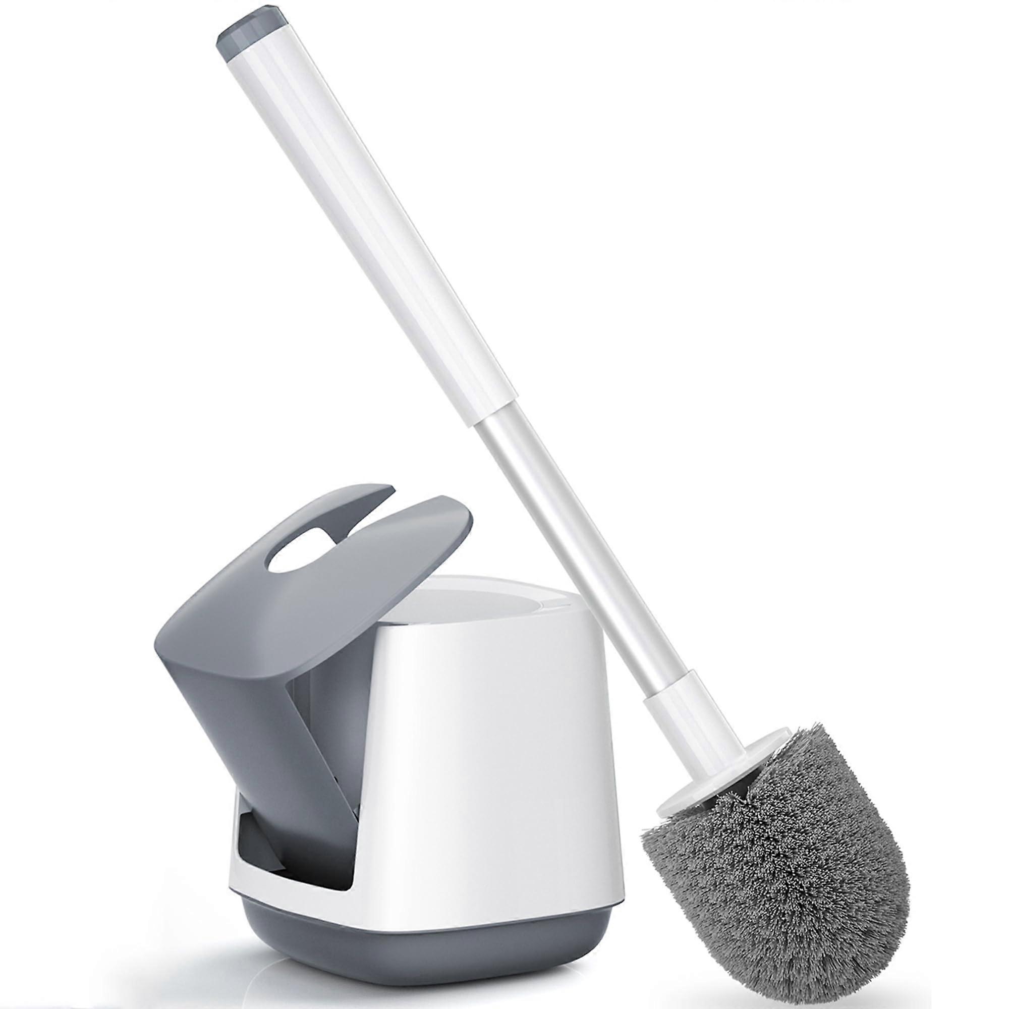 Toilet Brush Set with Automatic Holder, Bathroom Cleaning Essential with Tweezers, Durable and Easy to Use Design
