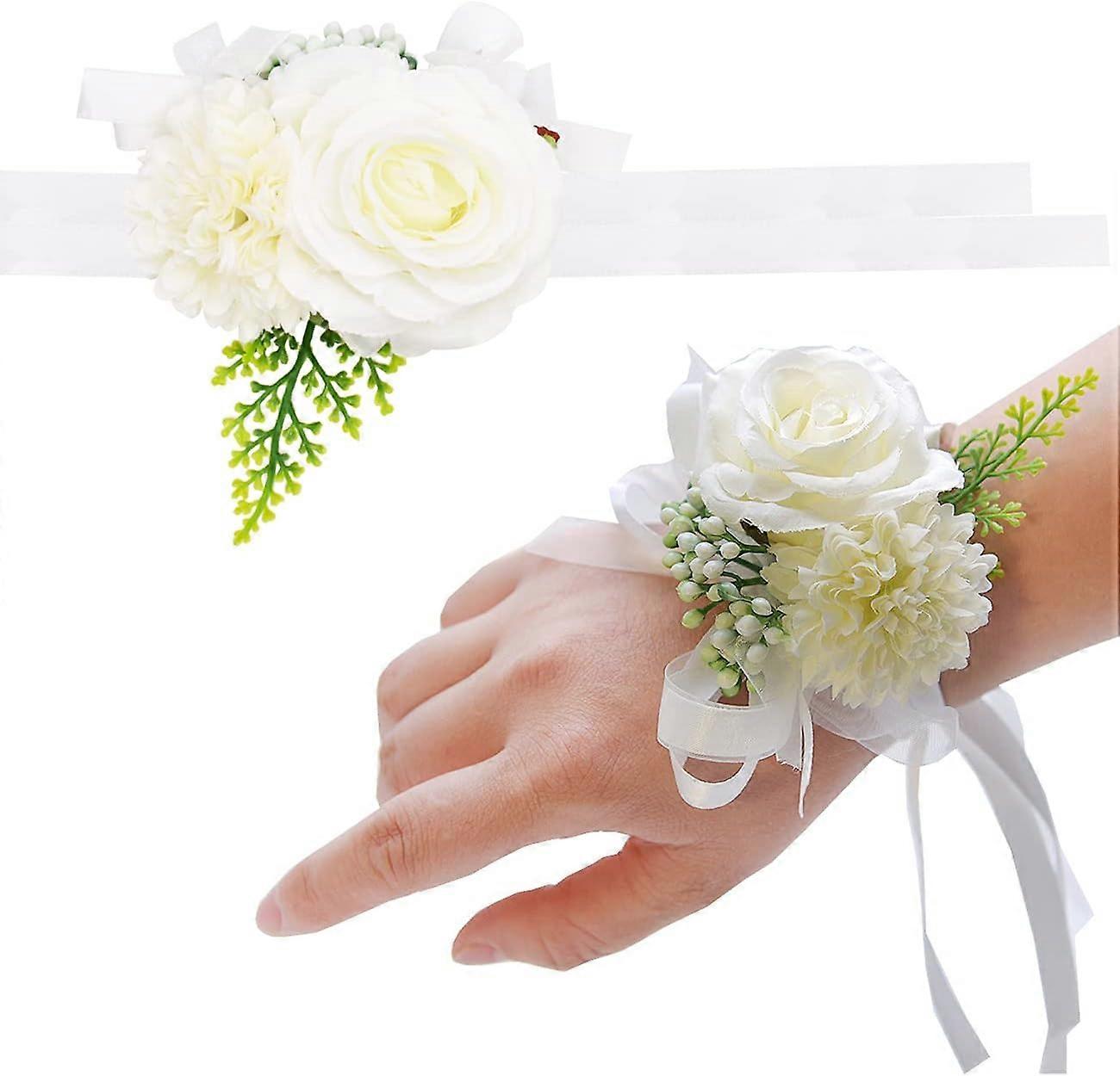 Brude håndledskorsage gul håndled corsage blade gallabal bryllup håndledsblomster håndblomster damer og piger