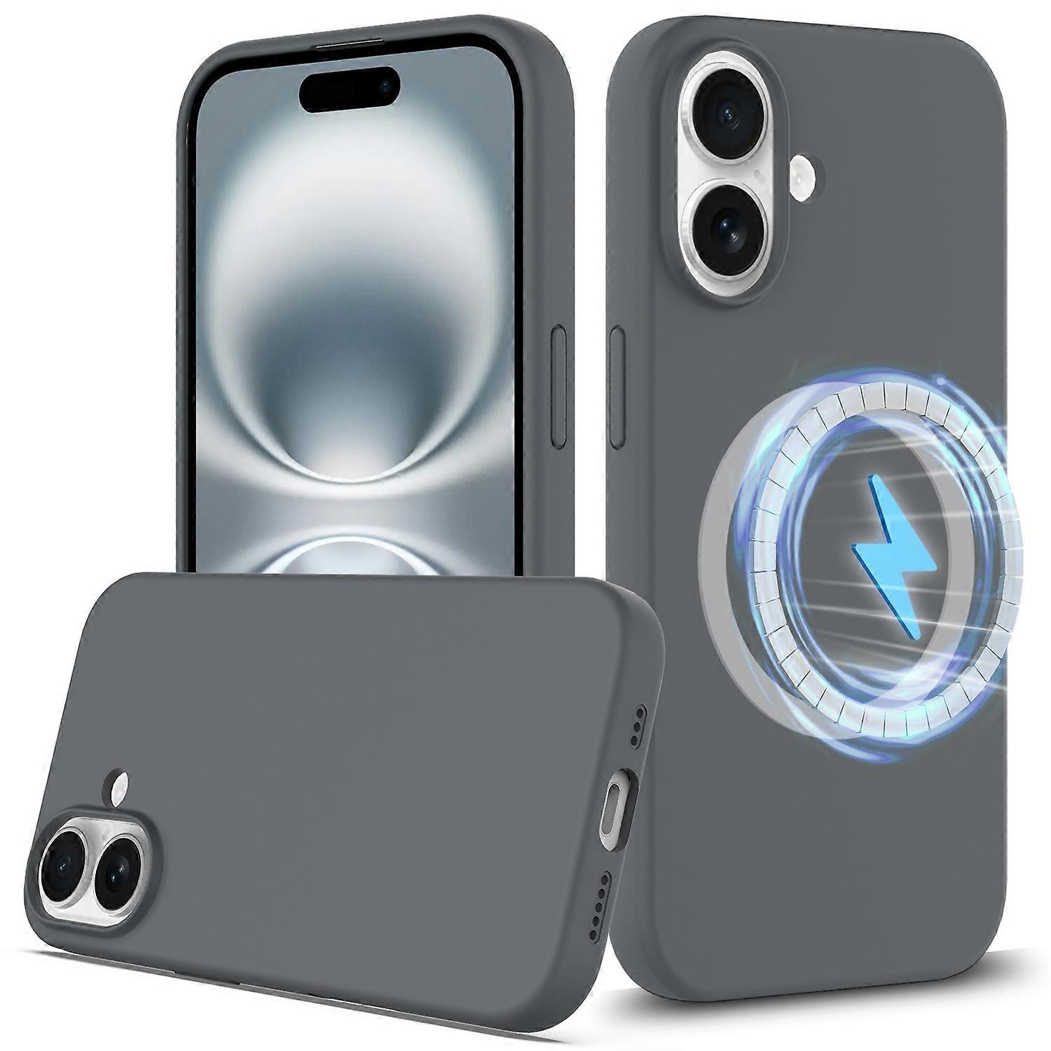 For iPhone 16 Plus Case Compatible with MagSafe Liquid Phone Cover with Camera Touch Control Button
