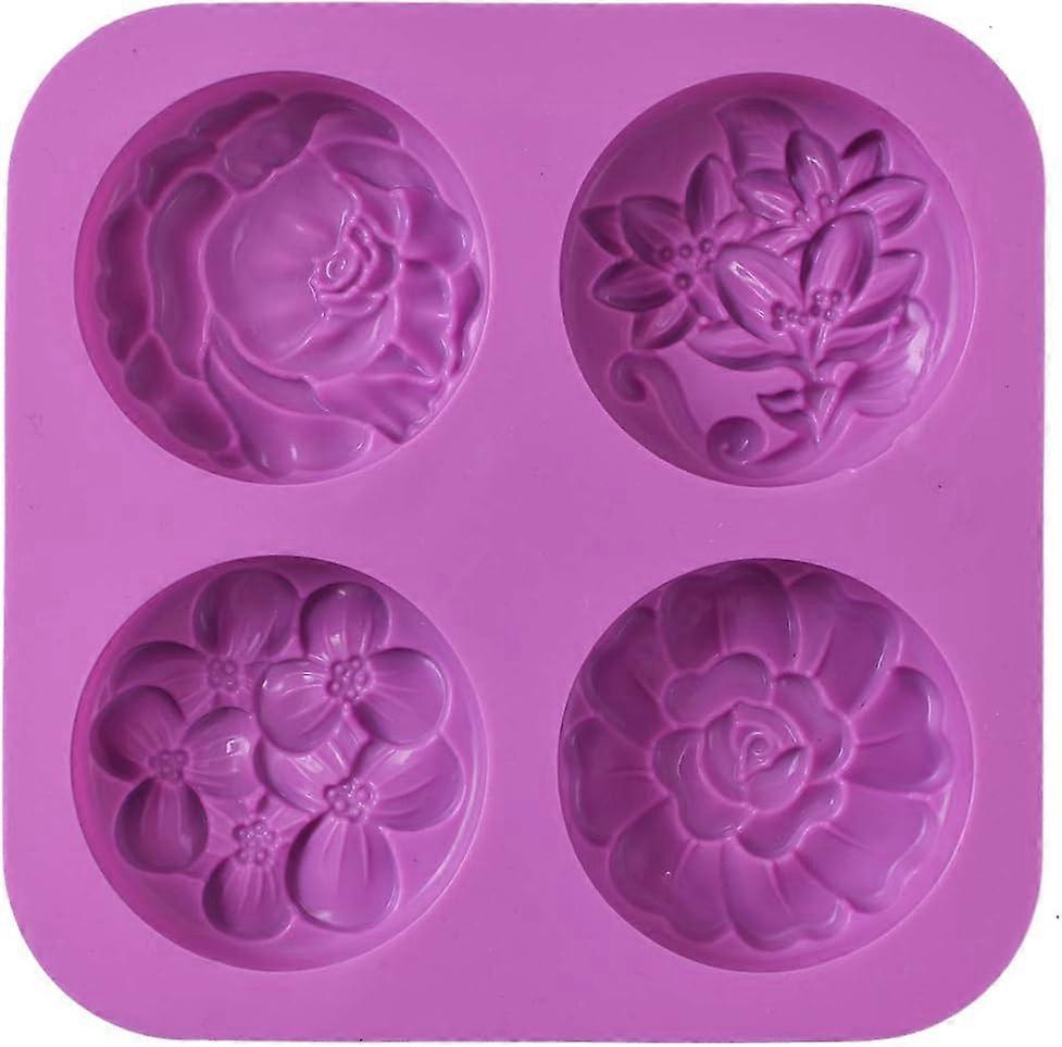 Portable 3D Flower Silicone Mold, Easy To Use for Artisan Soaps and Chocolates, Food Grade Silicone, Flexible Non-stick, Dishwasher Safe,