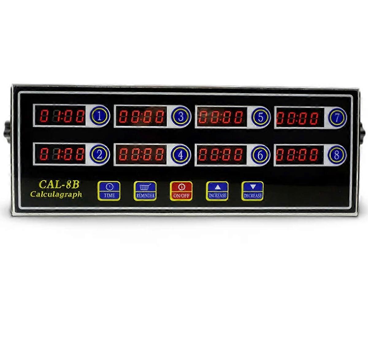 8-Channel Commercial Digital Kitchen Timer, Stainless Steel Calculation Timer with Alarm, Clock Reminder