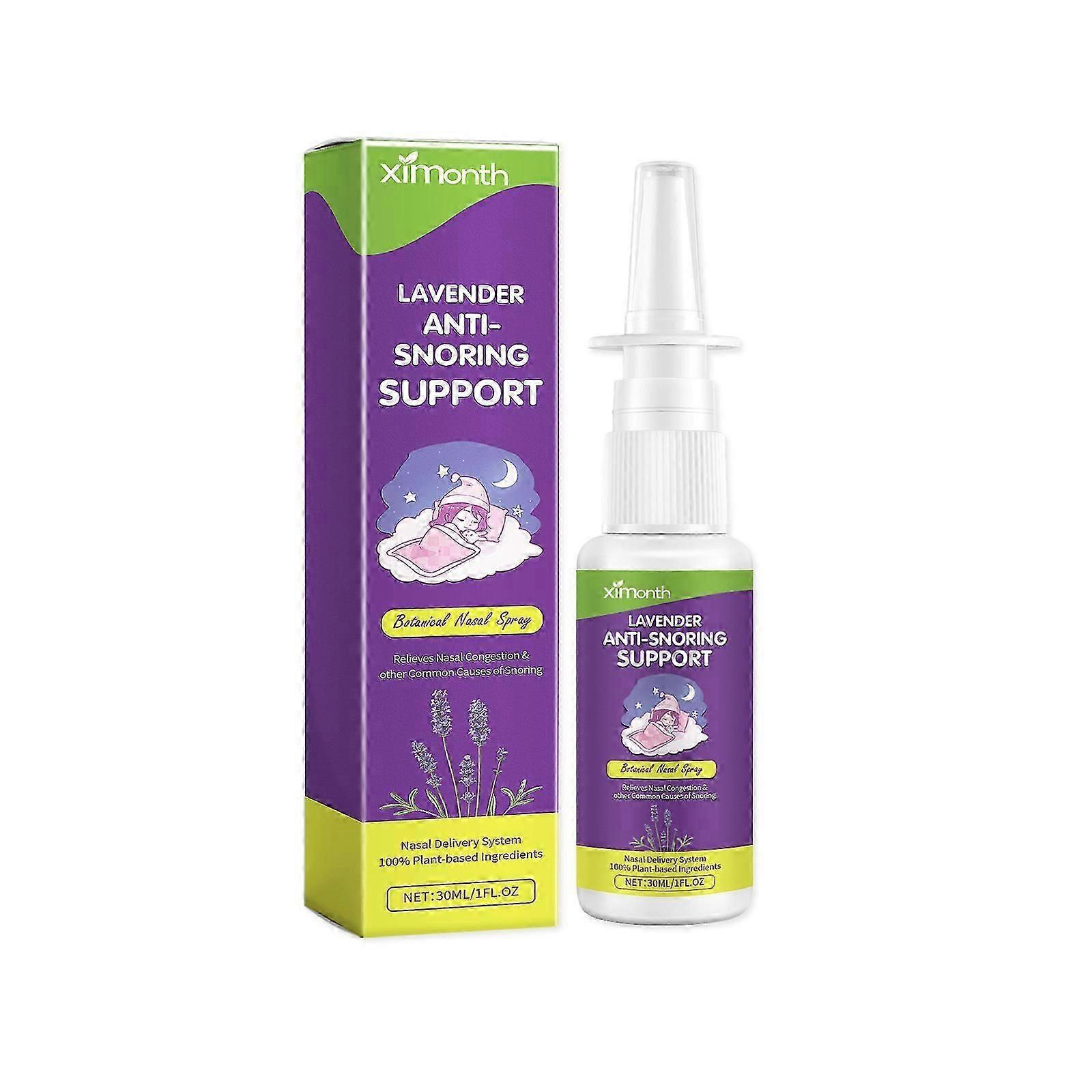 Natural Anti Snoring Spray, 30ml Lavender Anti-Snoring Support, Fast Snoring Solution, Helps Open The Throat & Air Passage