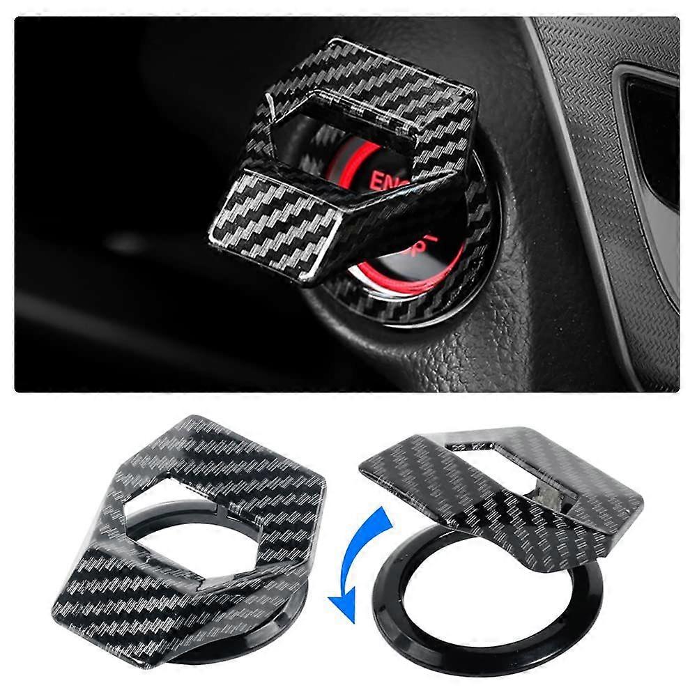 Universal Engine Start/Stop Button Cover,Aluminum Alloy Car Power Control Trim,Push to Start Button Cover Key Protective Cover for Civic CRV XRV Chall