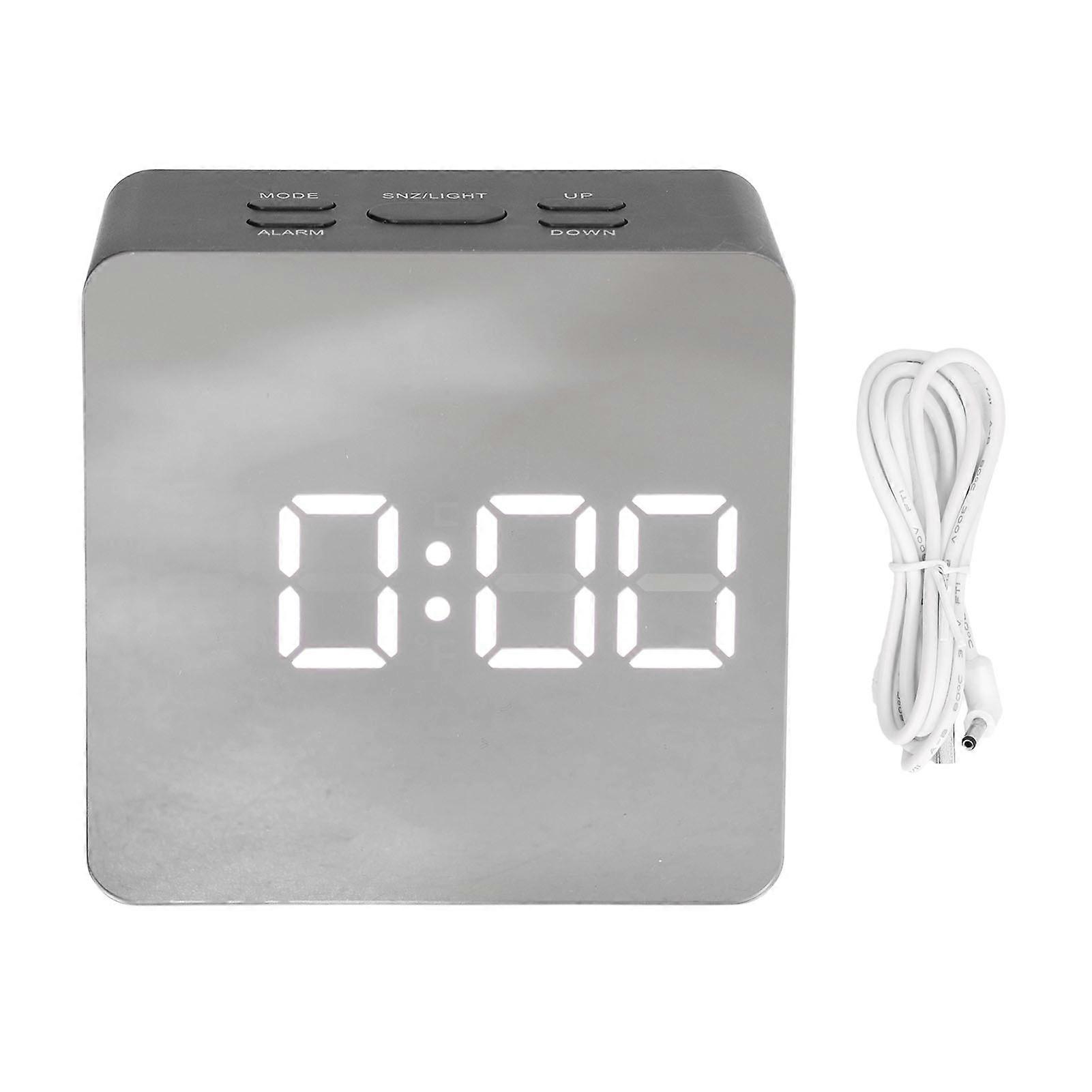 Alarm Clock Digital Mirror Clock Ultra Silent Temperature Display Bedside Clock For Bedroom Office
