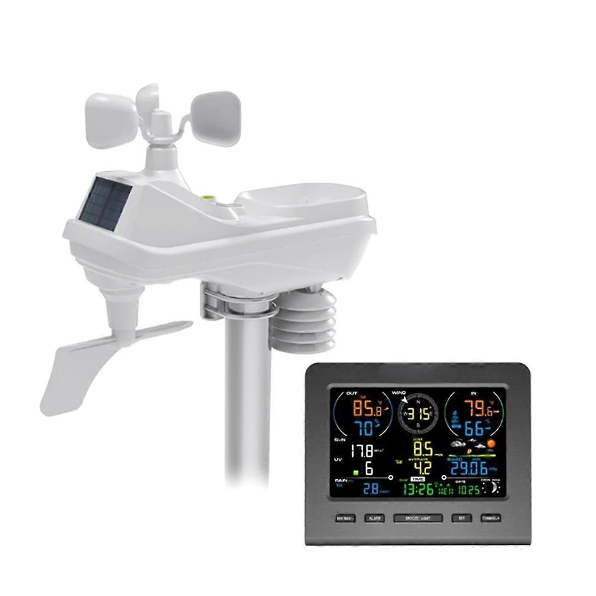 WiFi Weather Station with Remote Monitoring Indoor Outdoor Temperature Humidity Light Index Forecast EU Plug