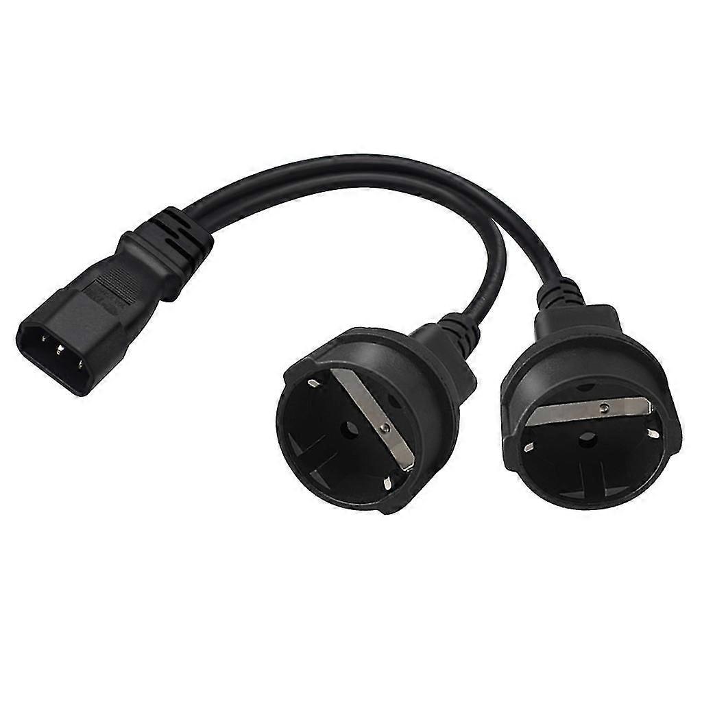3-Prong C14 to Dual EU4.8mm Connector Adapter Cord Male Plug to Female Socket Converter Wire Y-splitter Power Line