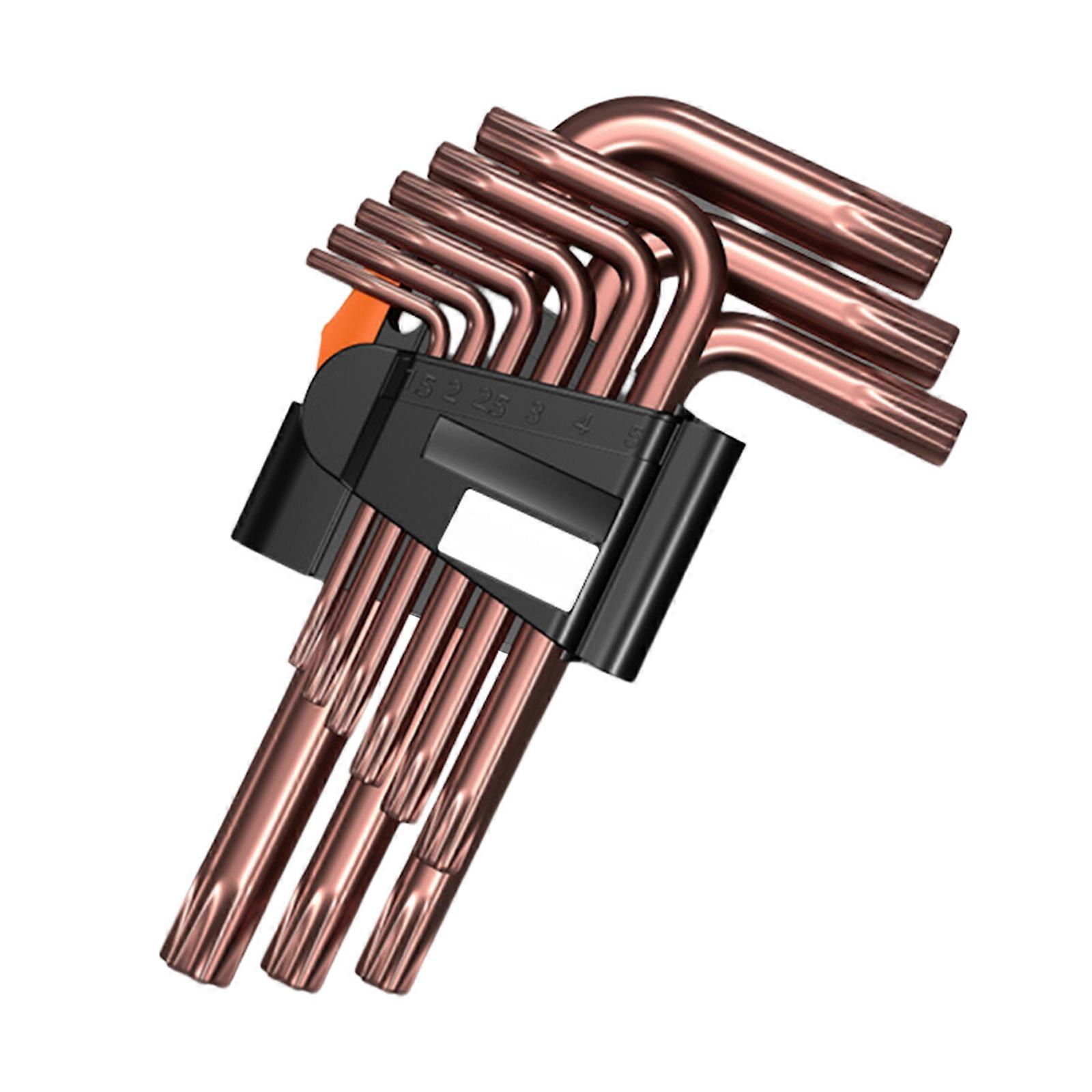 9Pack Hex Wrench Set Screwdriver Universal Allen Key Double-End L Type Hexagon Flat Ball Spanners Metric Hand Tools Multicolor