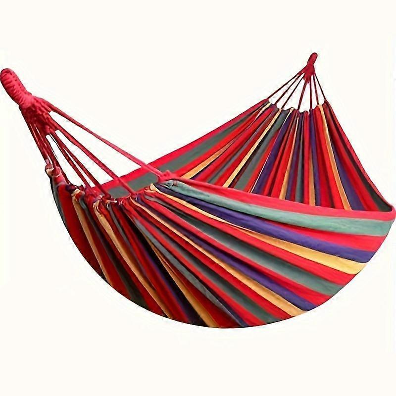 80x260cm Outdoor Thickened Canvas Hammock Camping Swing Net Hed Anti Rollover Striped Hanging Chair Hammock