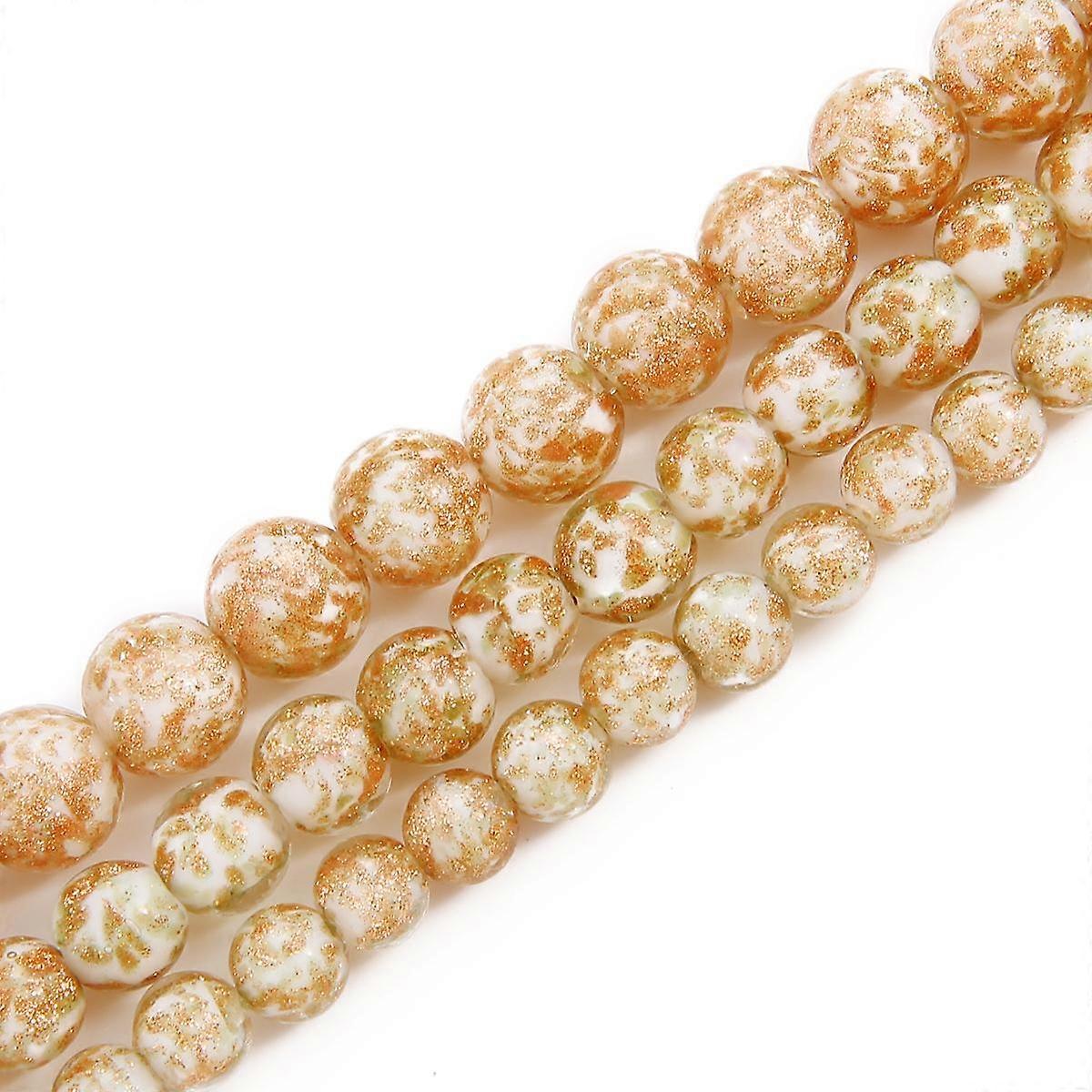 10pcs/Bag Glass Beads Round Ball Handmade Luminous Lampwork Loose Beads for Earring Bracelet Necklace DIY Jewelry Making Findings