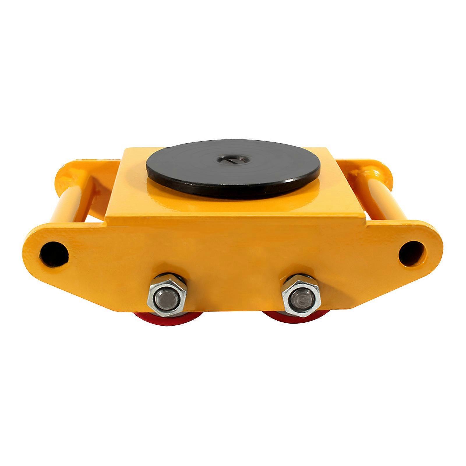 6T 4 Rollers Machinery Mover Dolly Handling Tools Yellow