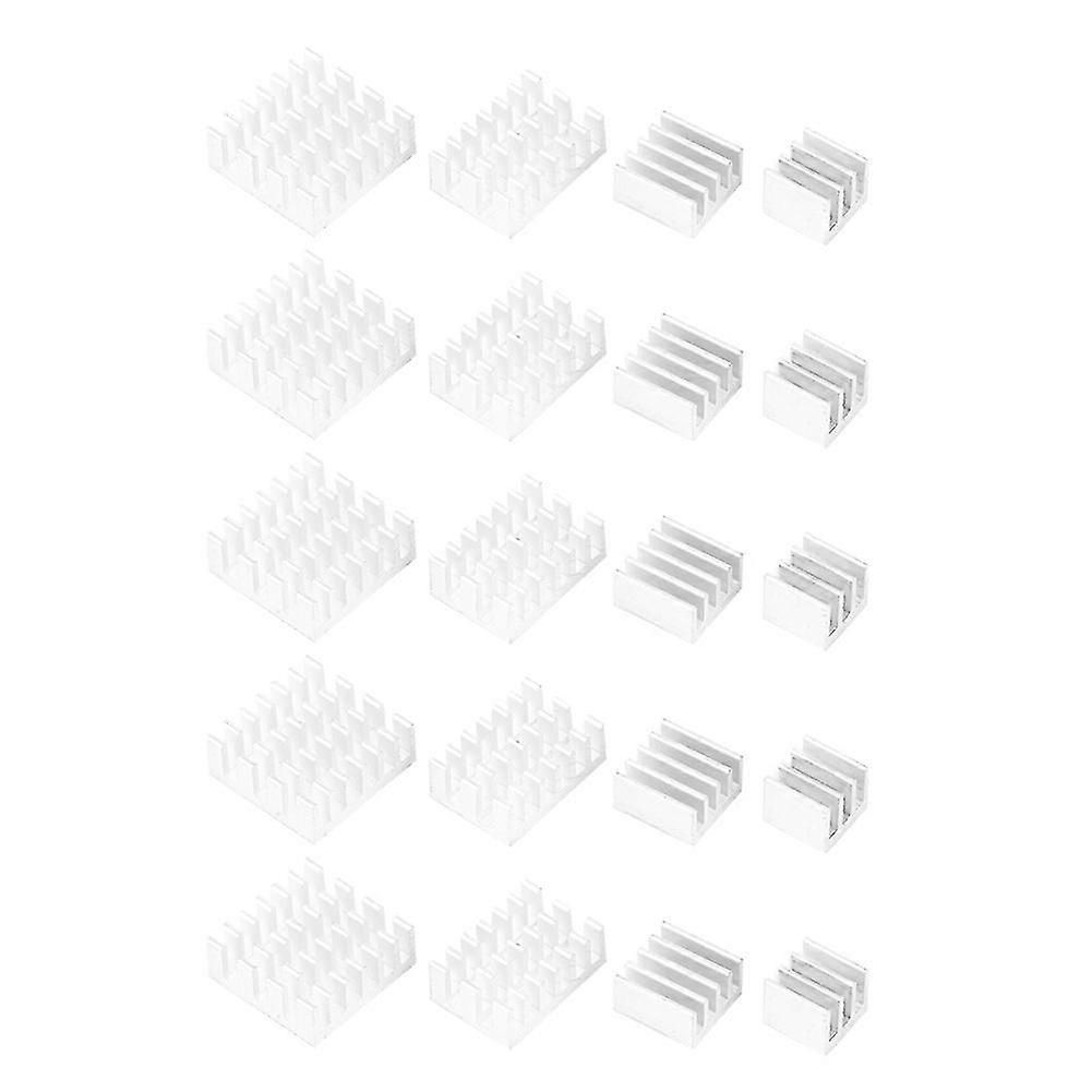 20pcs Aluminum Heat Sink CPU Radiator with Adhesive for Raspberry Pi 2/3/4 3b 4B