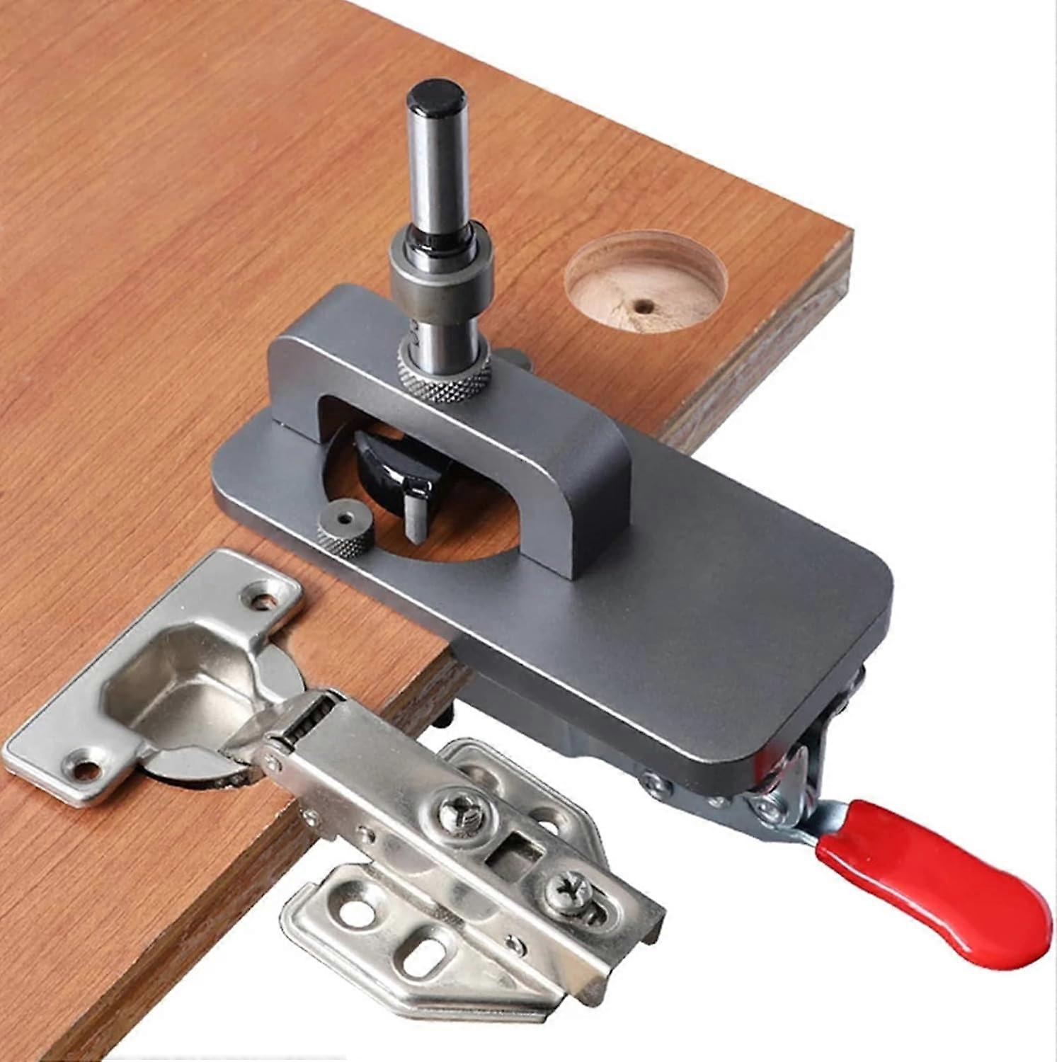 Woodworking Hole Drilling Guide, Concealed Hinge Jig Kit With Adjustable Clamp Plate, High Quality & Durable Aluminum Alloy For Easy To Use And Wide