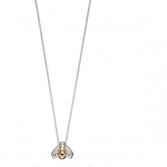 Elements Silver Mixed Yellow Plate And Plain Silver Bug Pendant P4678