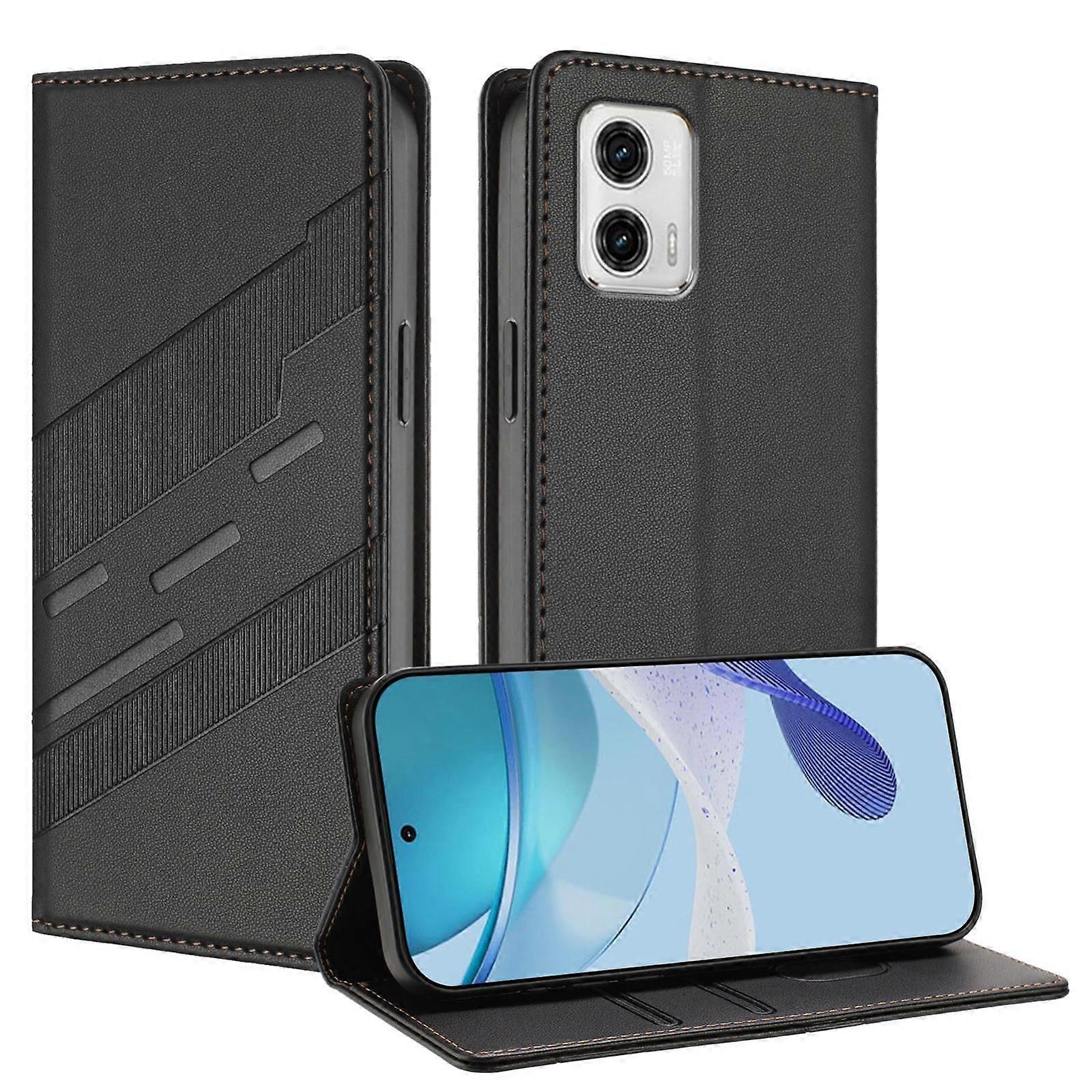Embossed Wallet PU Case For Motorola Moto G73