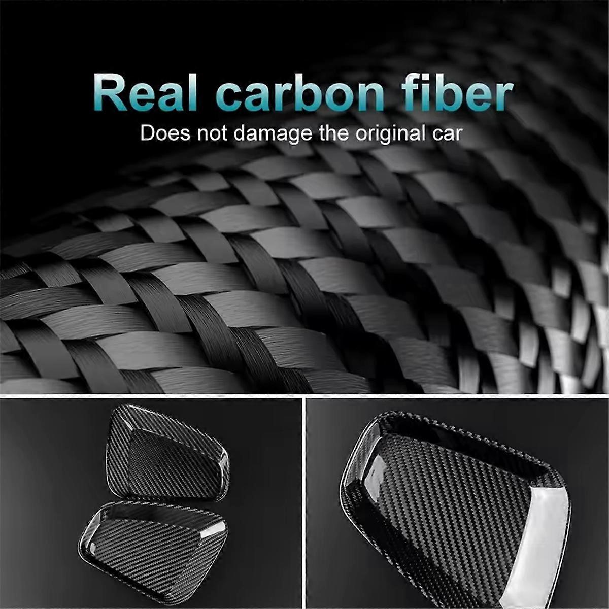 Real Hard Carbon Fiber Car Sticker Rear Tail Light Cover For 500