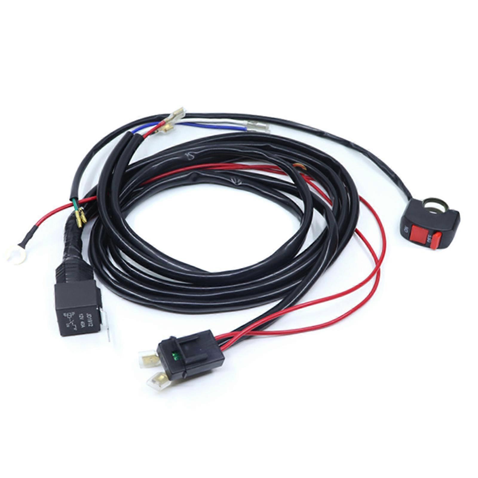 Connector Wiring Harness Kit LED Light Bar 12V On Off Switch Power Relay Blade for Off-Road Lights LED Work Light