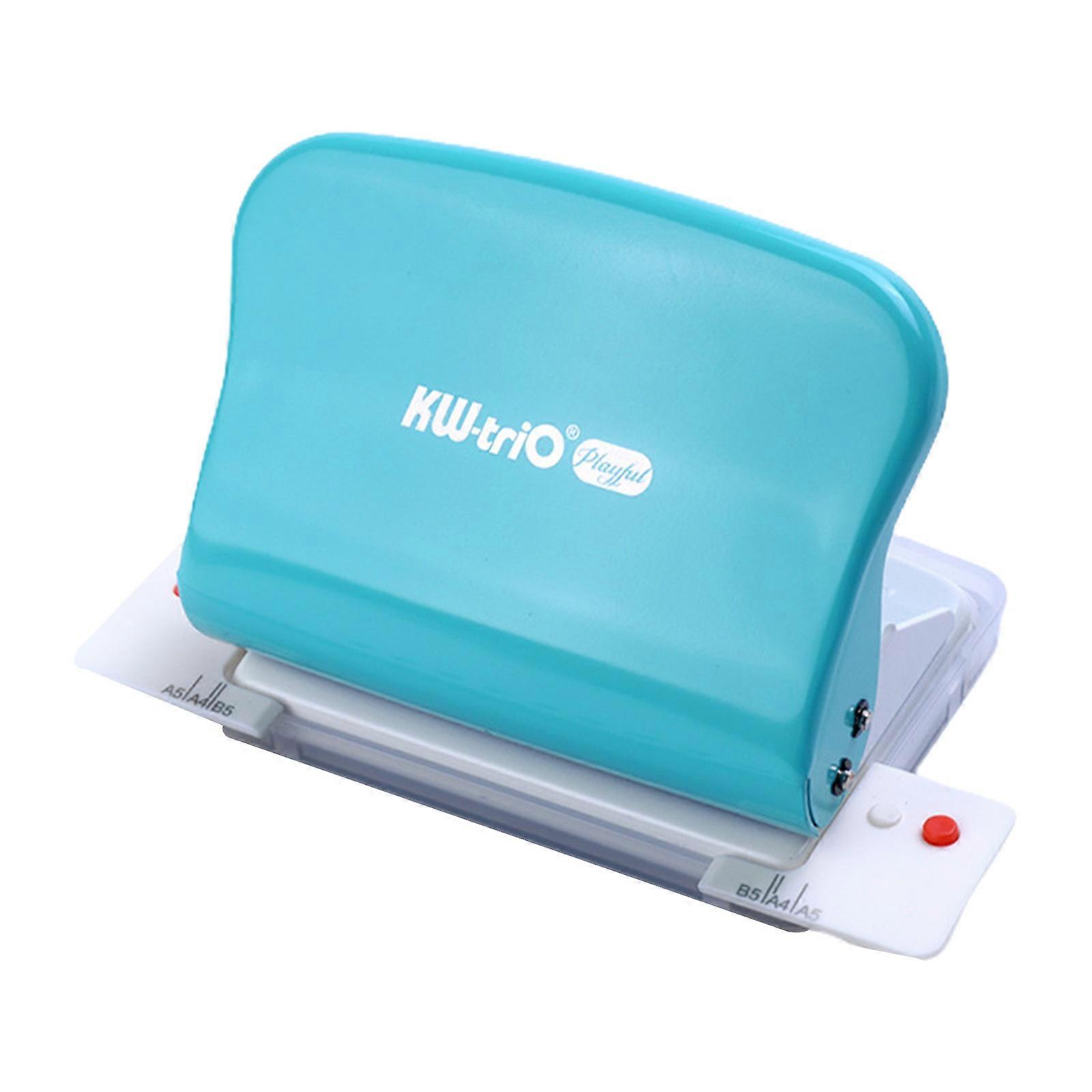 10 Hole Punch Portable Handheld Hole Puncher Daily Paper Punch for A4/A5/B5 Size Loose Leaf Hole Punch 10 Sheet Capacity Green
