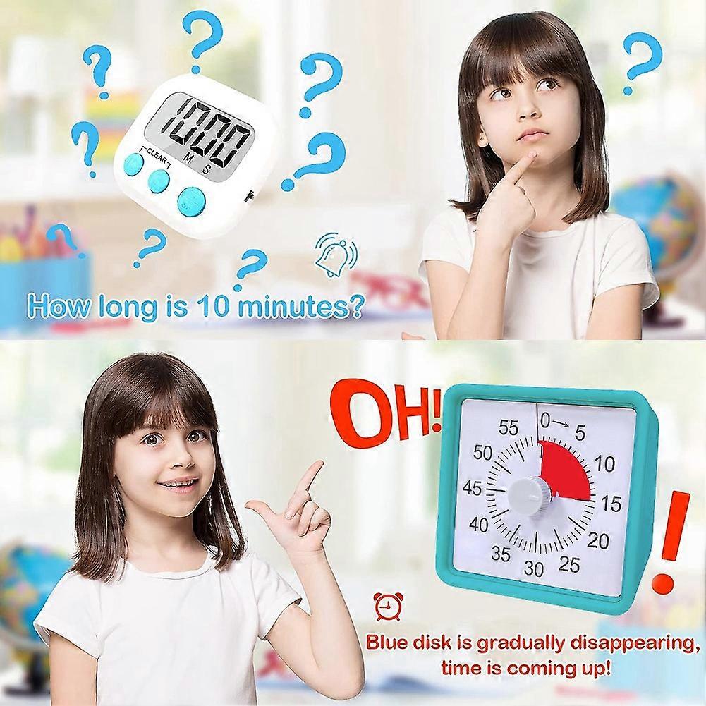 60 Minute Visual Timer for Kids, with Silent Operation Black