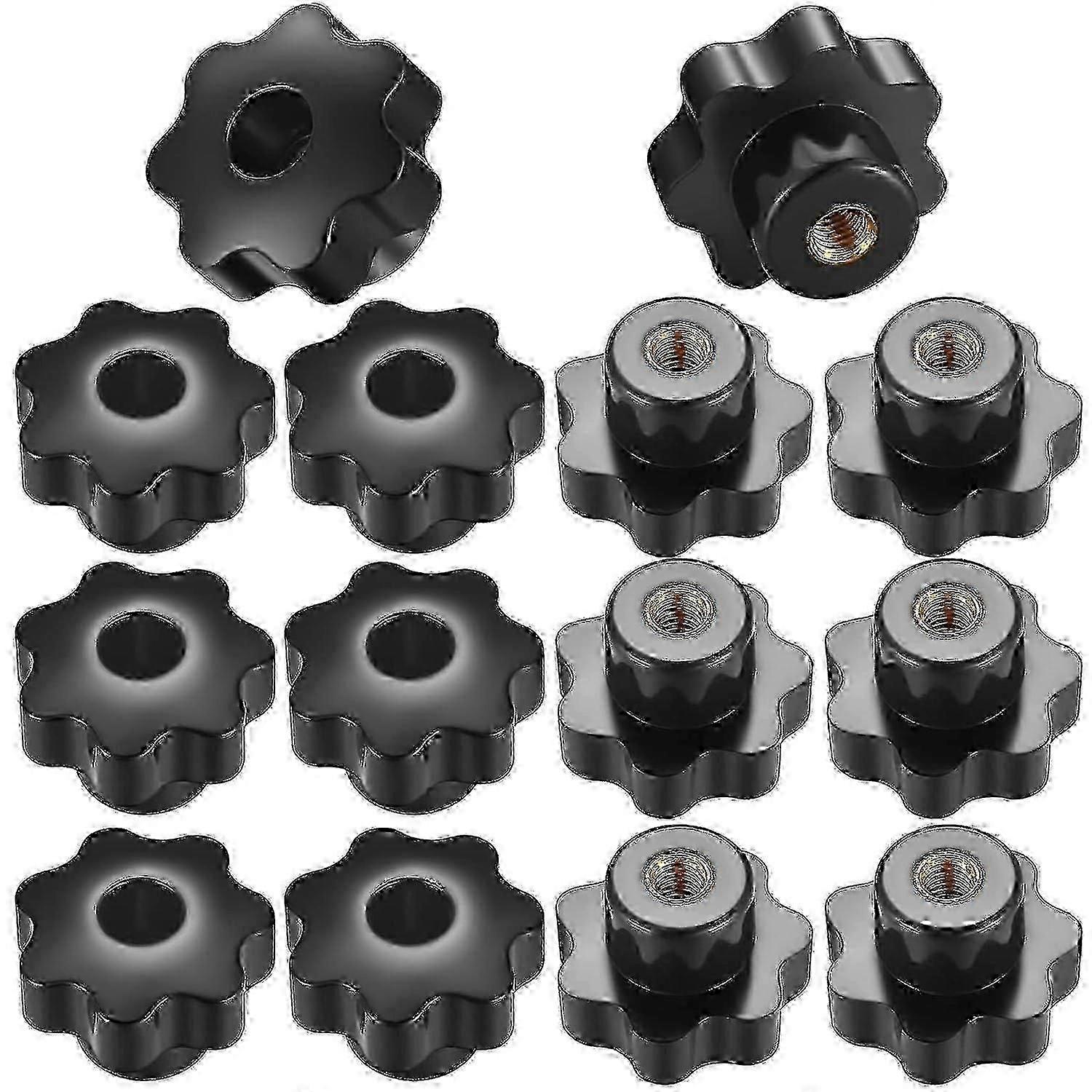 14 Pieces M8 Knurled Thread Tightening Knob, Handle Star Knobs Internal Thread For Mechanical Devices, Instruments
